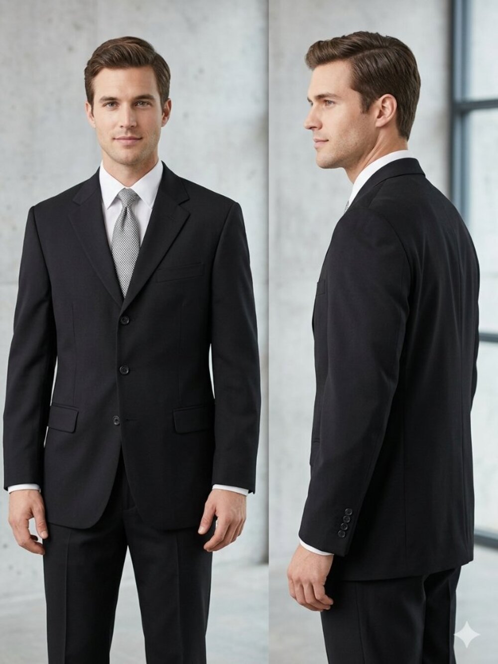 Stafford Men's Black Blazer 100% Worsted Pure Wool Classic Size 40S